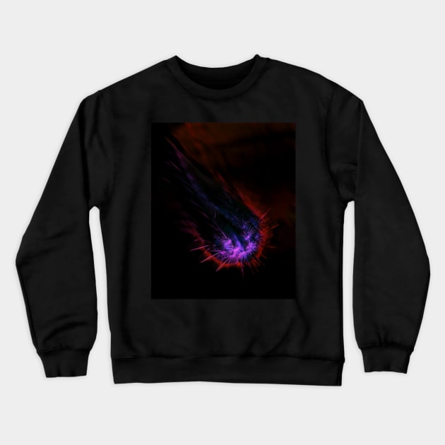 Digital collage and special processing. Fist full of spikes. Horror, bizarre. Dark and glowing. Red and blue. Motion blur. Crewneck Sweatshirt by 234TeeUser234